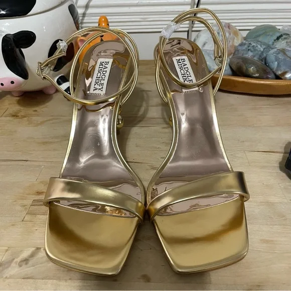 Badgley Mischka Ivette II Metallic Stiletto Sandal Size 9 - Picture 2 of 10
